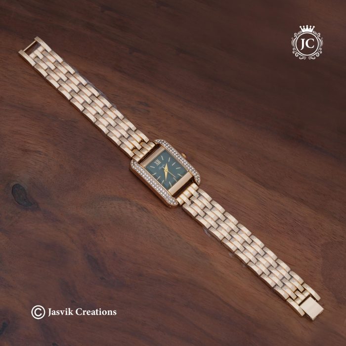 15 Elegant Rectangular Green Dial Watch (3)-JCCH15 399