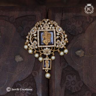Antique Matte God AD Pendant with Ruby Red -  JCPT152