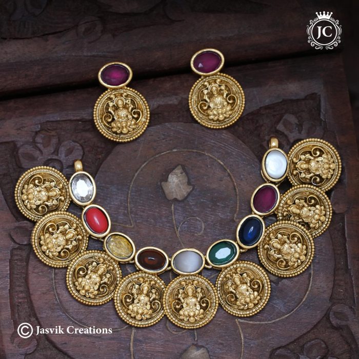 154 Premium antique navaratna kasu dollar -JCPT154 -799rs (2)