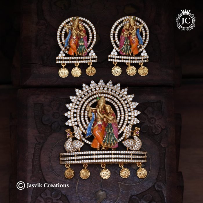 156 Premium meenakari radha krishna dollar set -JCPT156 - 1299 (2)
