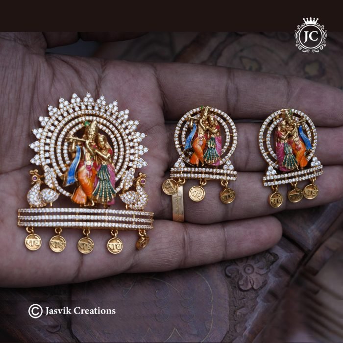 156 Premium meenakari radha krishna dollar set -JCPT156 - 1299 (3)