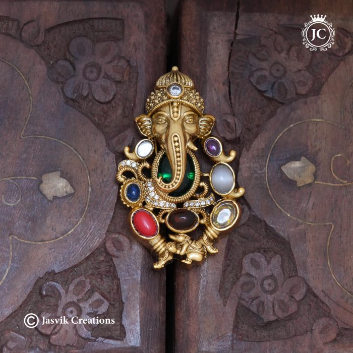 159 Premium Vinayagar navaratana dollar-JCPT159- 499 (4)