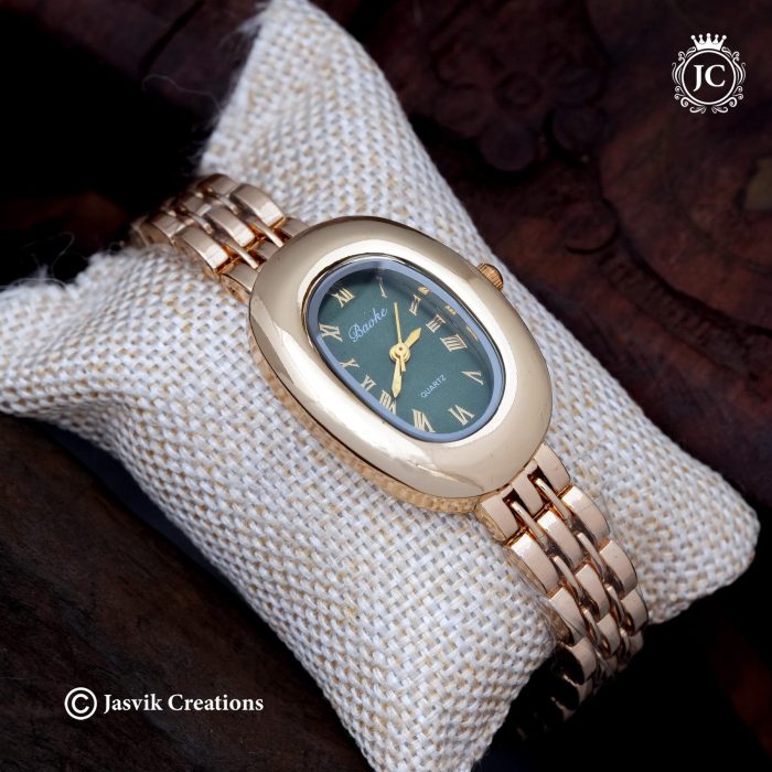 16 Classic Golden Oval Green Dial Watch - JCWH16 (4)- 399