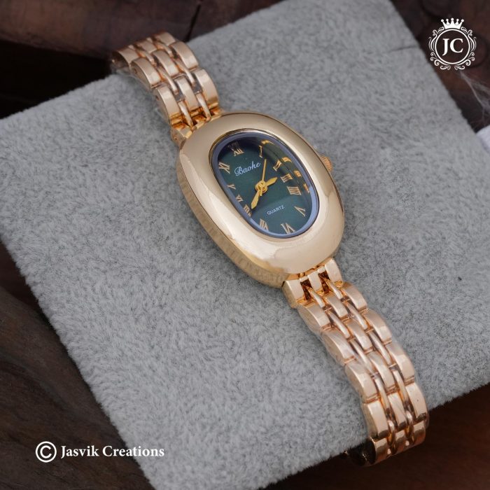 16 Classic Golden Oval Green Dial Watch - JCWH16 (5)- 399
