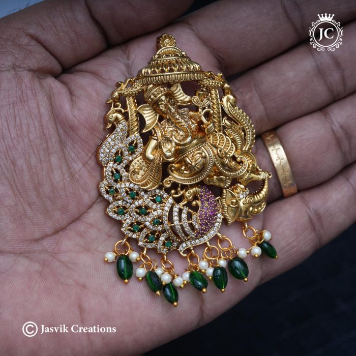 163 Vinayagar with peacock dollar JCPT163 -750 (4)