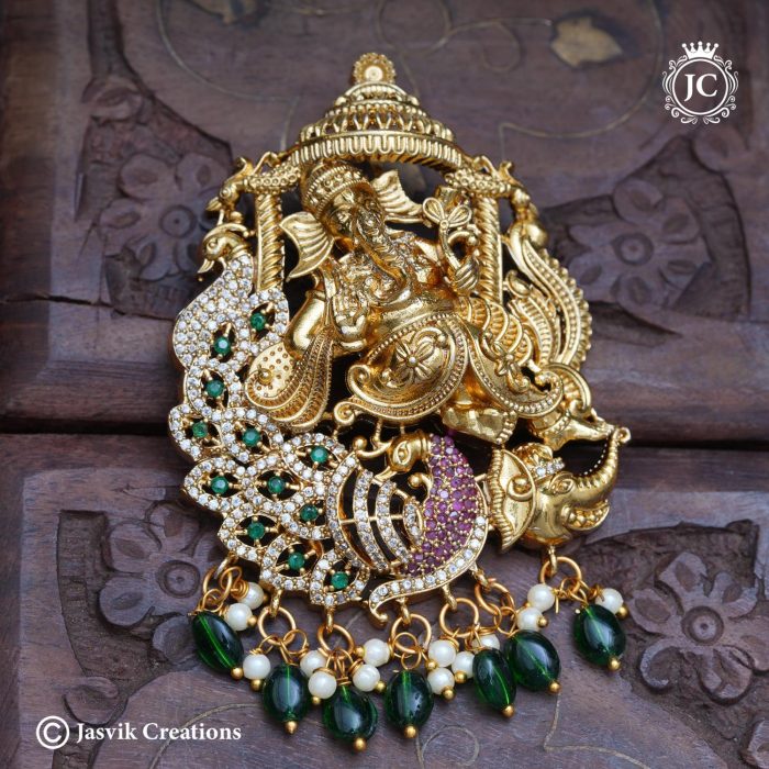 163 Vinayagar with peacock dollar JCPT163 -750 (6)