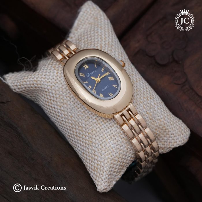 17 Classic Golden Oval Blue Dial Watch - JCWH17 (6)- 399
