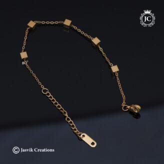 Premium Anti-Tarnish Gold-Plated Cube Bracelet - JCBT176