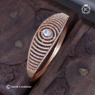 Premium Rose Gold Plated Concentric Ripple Kada - JCBT190