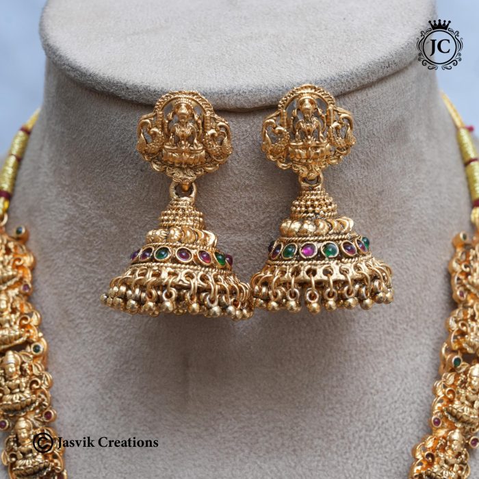 232 Matte Finish Crystal LAkshmi Haram -JCHM232- 750 (4) 232 Matte Finish Crystal LAkshmi Haram -JCHM232- 750 (4)