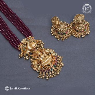 232 Matte Finish Crystal LAkshmi Haram -JCHM232- 750 (5)