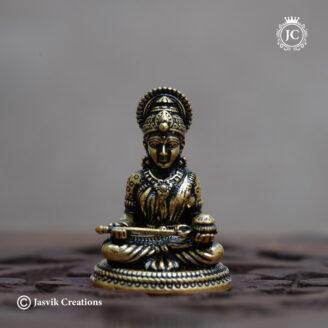 Miniature Brass-Base Black Metal Annapoorani Idol - JCVU025
