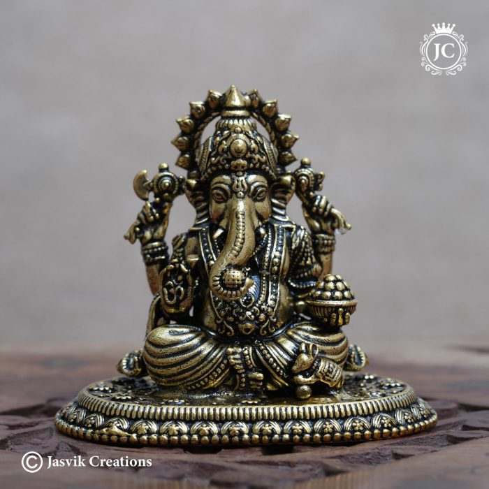 26 BRass Base Black Metal Ganesha- JCVU026 -450 (4)