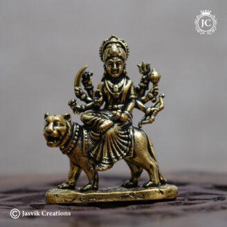 Brass-Base Black Metal Durga Maa Idol - JCVU028