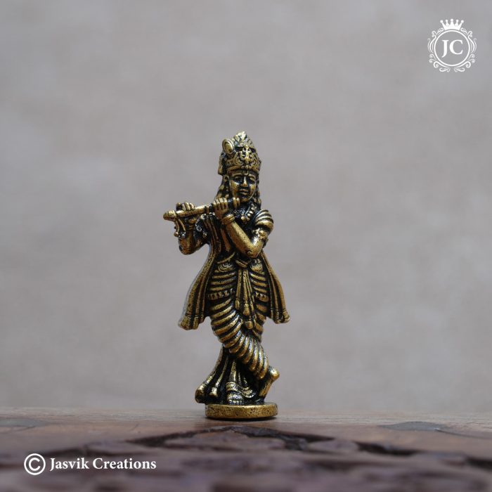 30 Brass Base Black Metal Krishnar Mini - JCVU030- 150 (3)