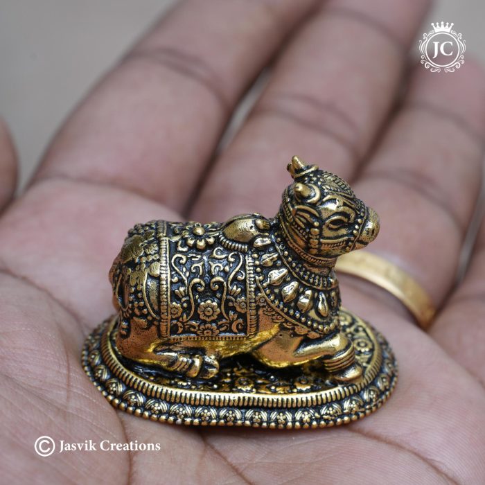 33 Brass Base Black Metal Nandhi - JCVU033-299 (3) 33 Brass Base Black Metal Nandhi - JCVU033-299 (3)