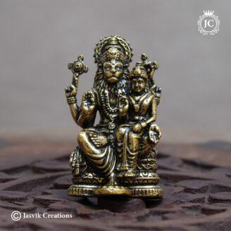 Brass-Base Black Metal Narasimha Idol - JCVU034