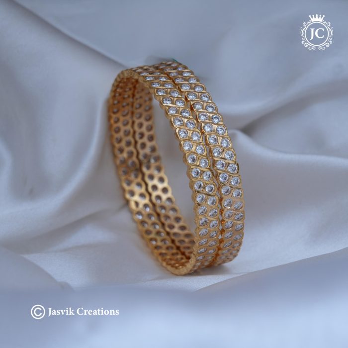 347 Impon Full White 2 Line Bangle-JCBN347 - 799 (3)