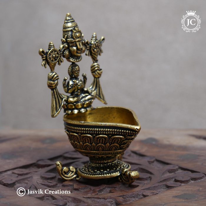 35 Brass Base Black Metal Preumal Lakshmi Villakku - JCVU035- 399 (3) 35 Brass Base Black Metal Preumal Lakshmi Villakku - JCVU035- 399 (3)