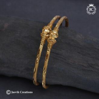 Premium Microplated Slim Kada Bangles (Pair) - JCBN350