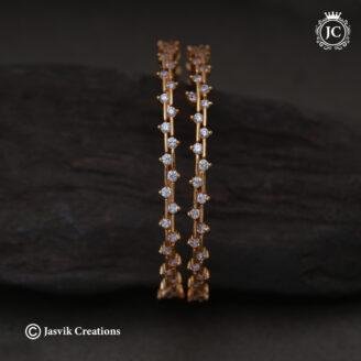 360 Diamond Look Gold Finish AD Bangle -JCBN360- 350 (3)