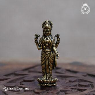Miniature Brass-Base Black Metal Saraswathi Idol - JCVU038