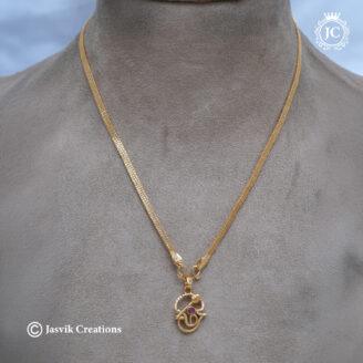 Sacred Om (Ohm) Microplated Short Chain  - JCCH727