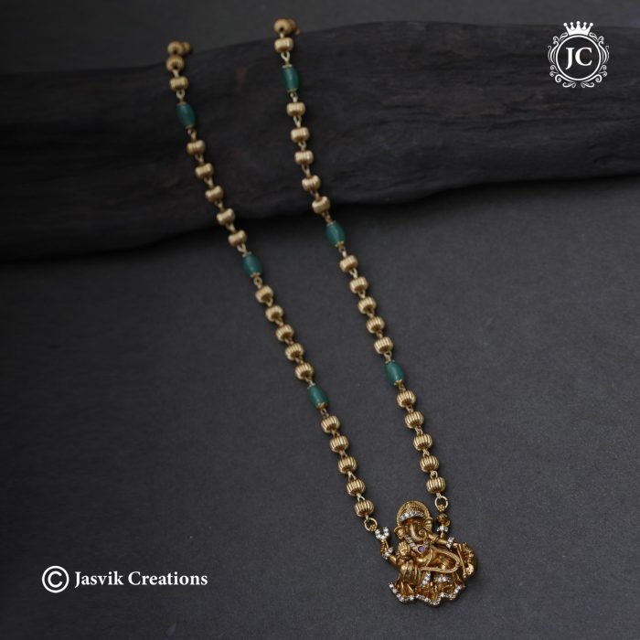 739 Premium Antique Vinayagr Ball Chain Green Deads- -JCCH739 - 750 (18) 739 Premium Antique Vinayagr Ball Chain Green Deads- -JCCH739 - 750 (18)