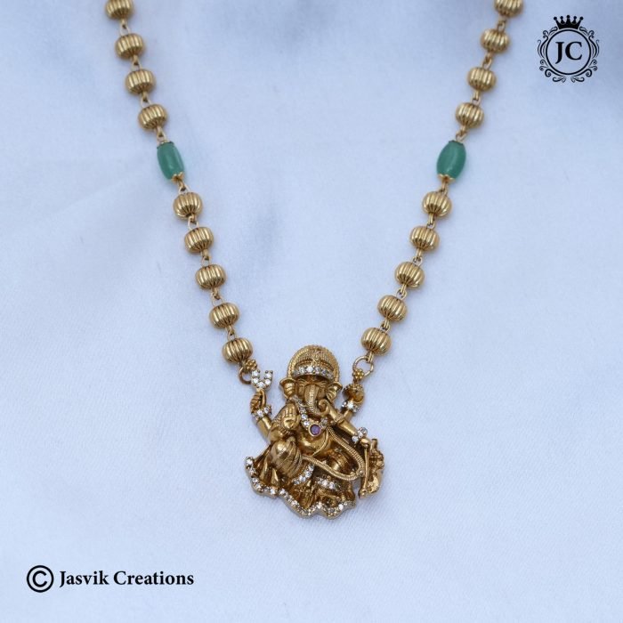 739 Premium Antique Vinayagr Ball Chain Green Deads- -JCCH739 - 750 (20) 739 Premium Antique Vinayagr Ball Chain Green Deads- -JCCH739 - 750 (20)