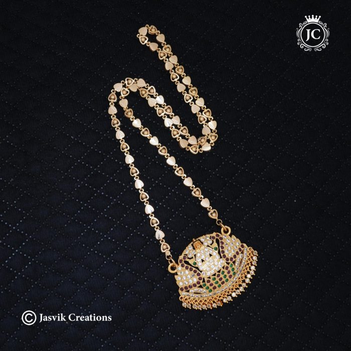 747 Lakshmi dolar ( Multi ) with Heartin Chain - 850 24 Only (3) -JCCH747