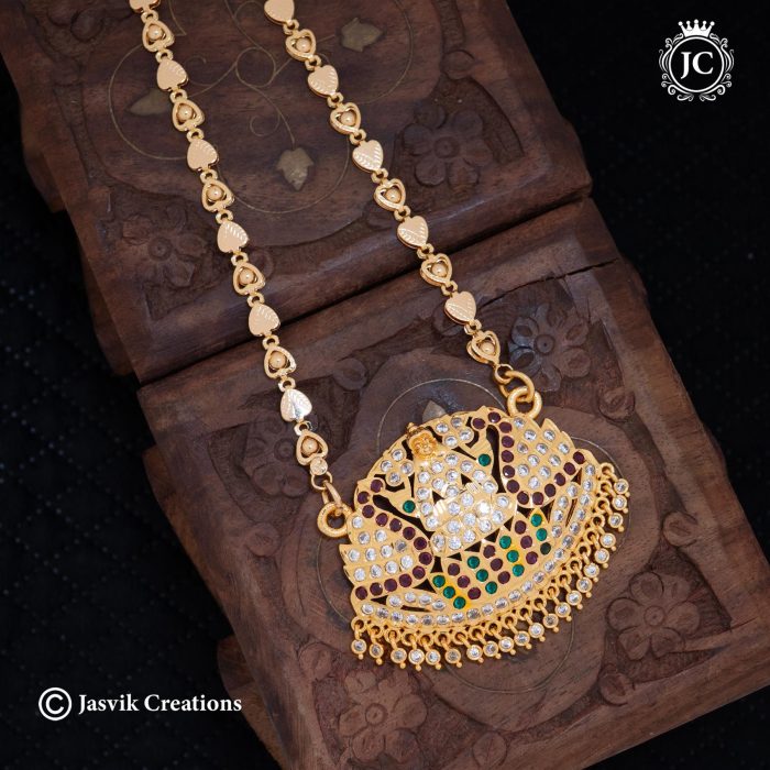 747 Lakshmi dolar ( Multi ) with Heartin Chain - 850 24 Only (4) -JCCH747