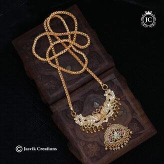 749 Peacock Rani Haram Dollar Chain( Multi) – 1250 30 Only (3) -JCCH749
