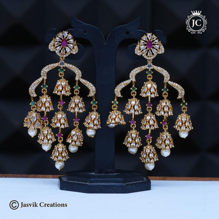 756 Antique Finsh Layer Jhumka ( Multi ) -JCER756- 899 (4)