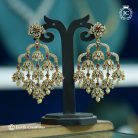 756 Royal Antique Finish Three-Layer Jhumka Earrings ( Red )– JCER756 (2)