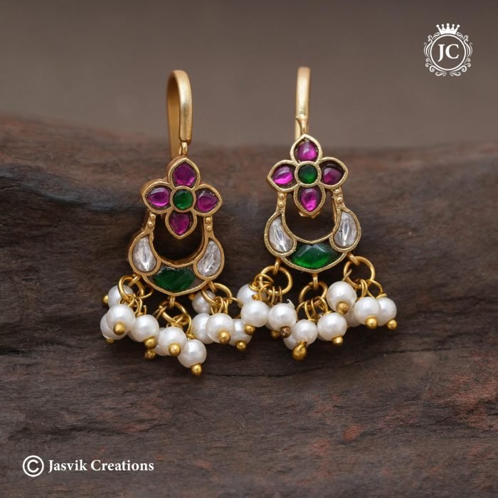 762 Real Kemp Bugudi Ear Ring-JCER762 - 650 (2)