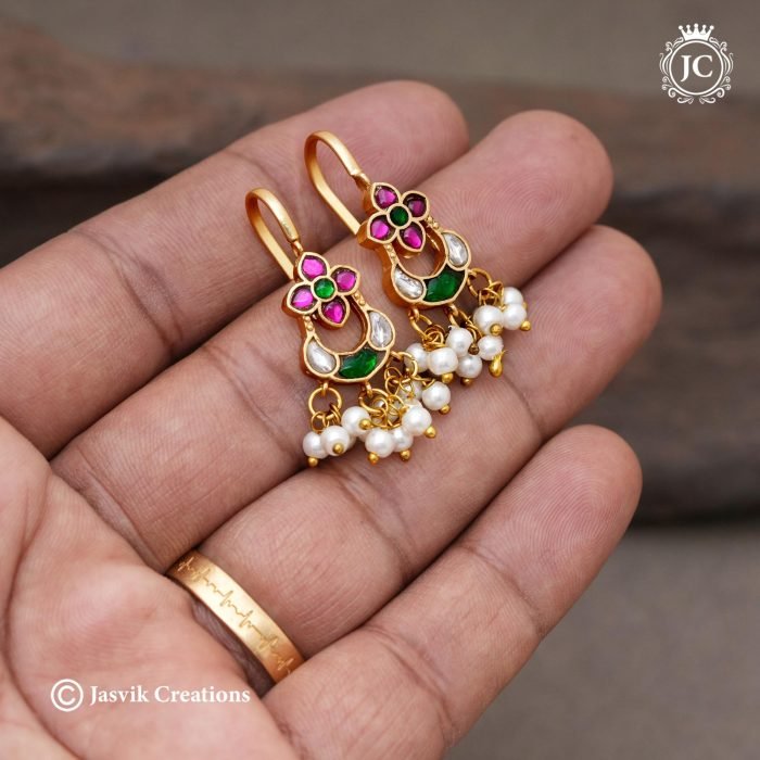 762 Real Kemp Bugudi Ear Ring-JCER762 - 650 (3)