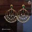 767 Premium Long Ear rings Green-JCER767 - 599 (3)