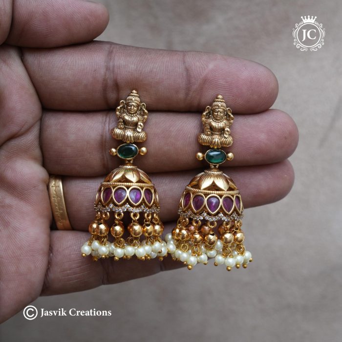 769 PRemium Quality Kemp Lakhsmi Jhumka- JCER769 - 599 (3)
