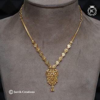 Premium Gold Forming Floral Geometric Short Necklace - JCNL852