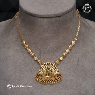 Premium Gold Forming Peacock Heritage Short Necklace- JCNL853