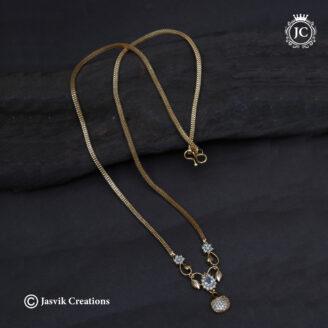 Premium Microplated AD Simple Daily Wear Necklace - JCNL860