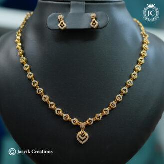 Classic AD Emerald-Cut Motif Microplated Necklace - JCNL865