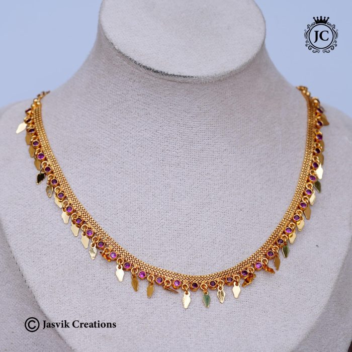 869 Kerala Elaki Necklace with Stone -JCNL869-650 (2) 869 Kerala Elaki Necklace with Stone -JCNL869-650 (2)
