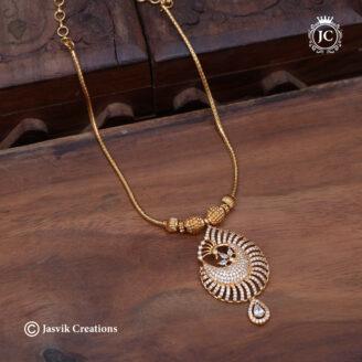 Premium Gold Microplated American Diamond Choker Necklace  - JCNL871