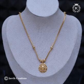 Divine Gold Forming Tirupati Balaji ( White Stone )Pendant Necklace - JCNL876