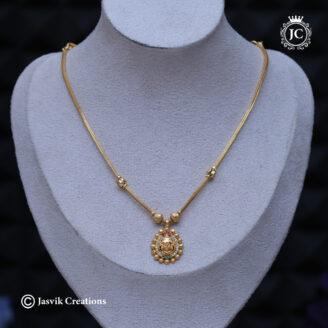 Divine Gold Forming Tirupati Balaji ( Multi Colour Stone )Pendant Necklace - JCNL877