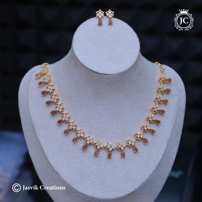 878 Microplated Rajavardhini Necklace - JCNL878-899