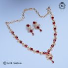 881 Micorplated dark red stone necklace JCNL881 -850