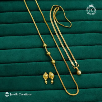 Budget Friendly Premium Gold-Plated Bead Accent Chains  & Earrings Combo-Set - JCCM012