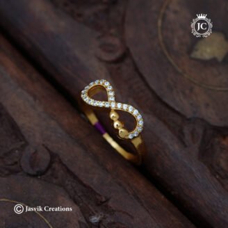 Forming Gold-Plated CZ Infinity Medium Finger Ring - JCFR137